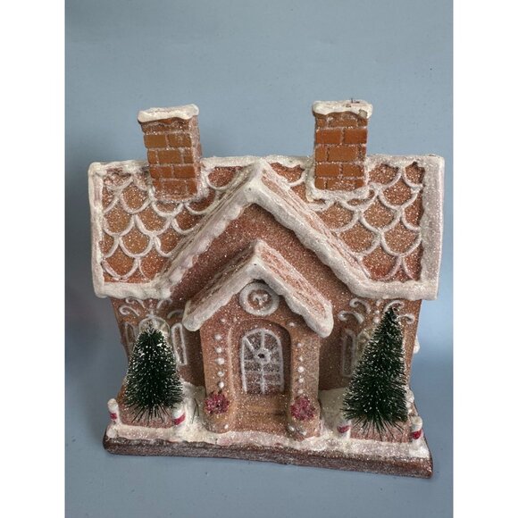 Michaels Ashlund Gingerbread Christmas Village House 8" x 8" x 3.5" Festive Deco - Picture 2 of 5